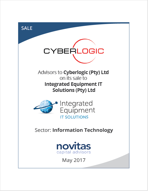 Advisors to CyberLogic on its sale to Integrated Equipment IT Solutions (IEIT).