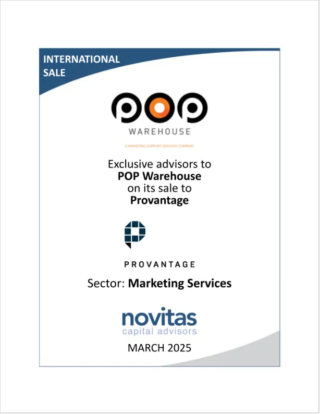Novitas is proud to announce the successful sale of POP Warehouse to Provantage
